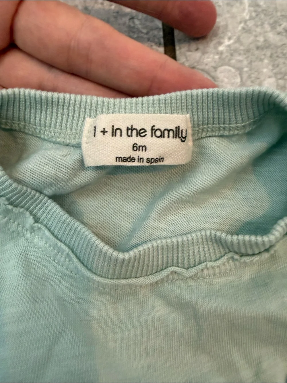 1 + In the Family NANI & SALVA 2-piece Outfit set 6M Mint Striped Made in Spain